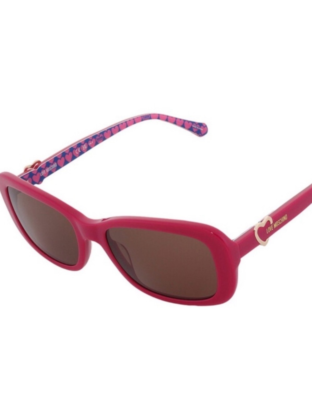 Love Moschino Bright Pink Heart-Detail Sunglasses